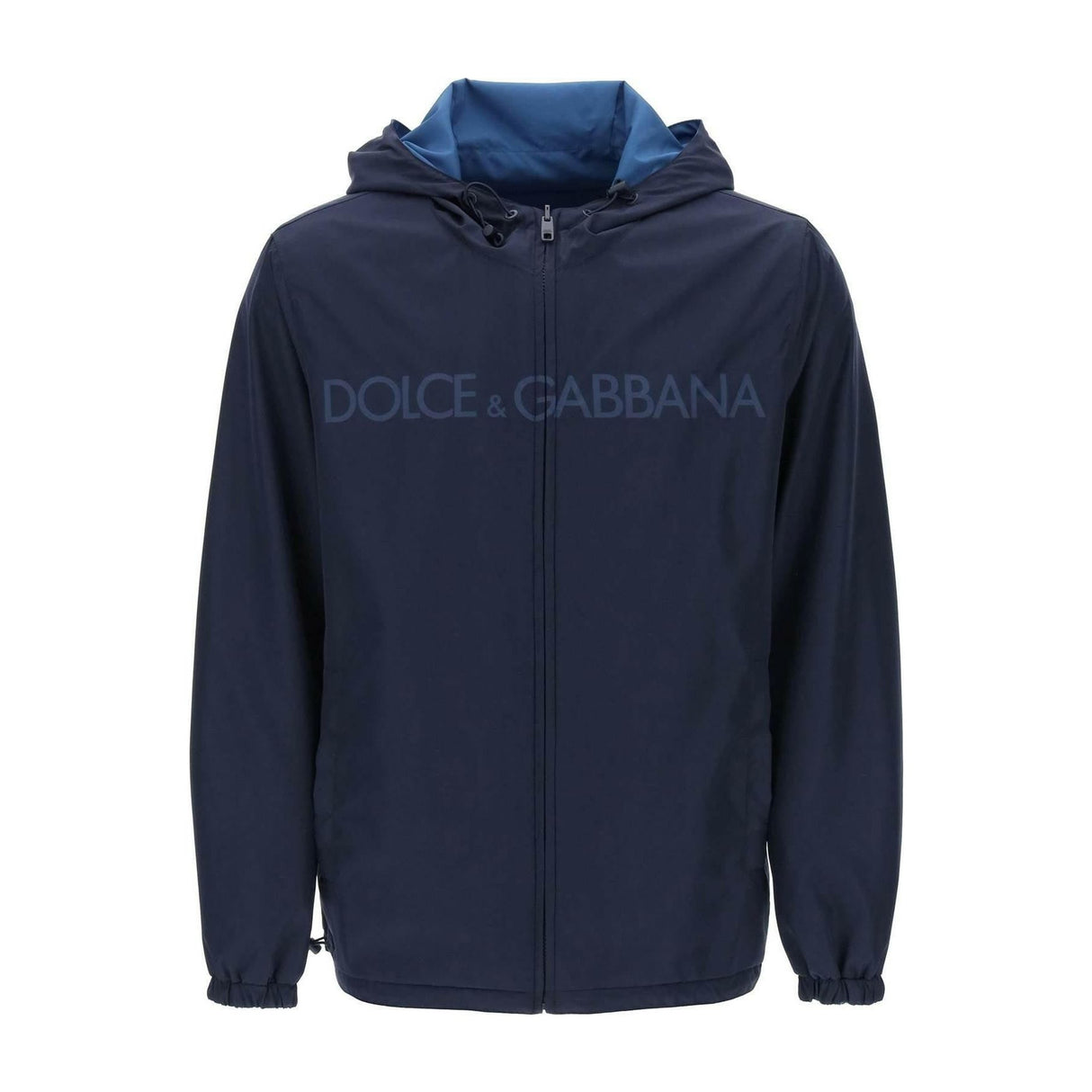 Blue Reversible Technical Fabric Windbreaker Jacket DOLCE & GABBANA JOHN JULIA.