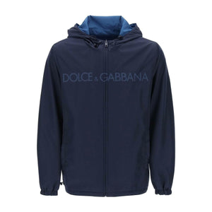 Blue Reversible Technical Fabric Windbreaker Jacket DOLCE & GABBANA JOHN JULIA.