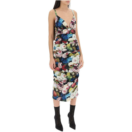 Nocturnal Flower Print Charmeuse Slip Dress DOLCE & GABBANA JOHN JULIA.