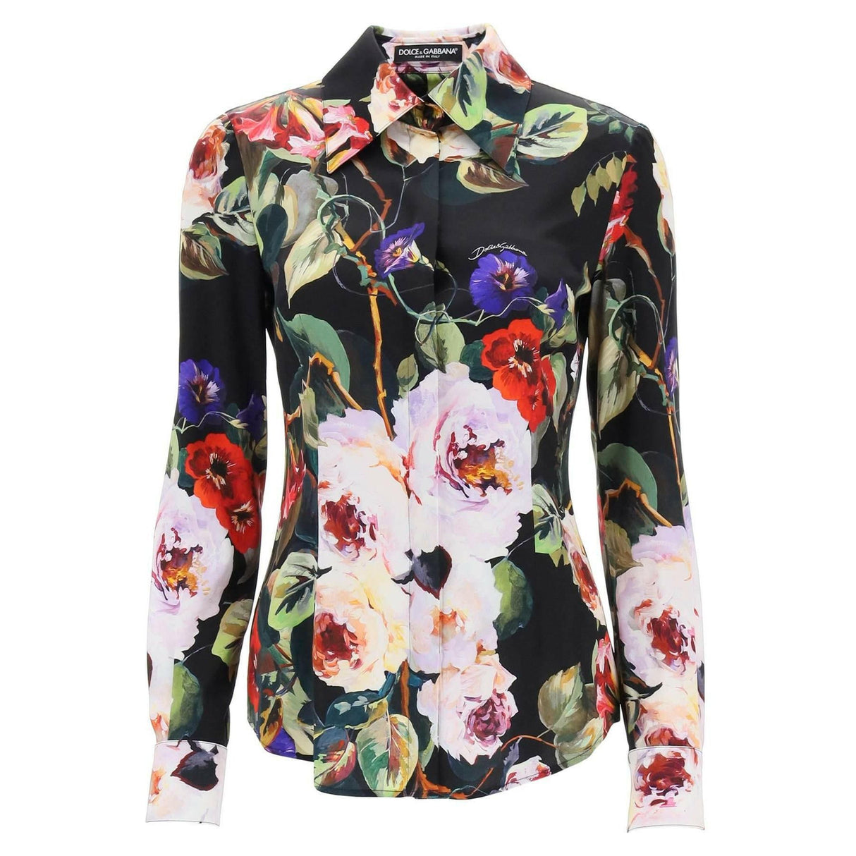 Rose Garden Shirt In Satin DOLCE & GABBANA JOHN JULIA.