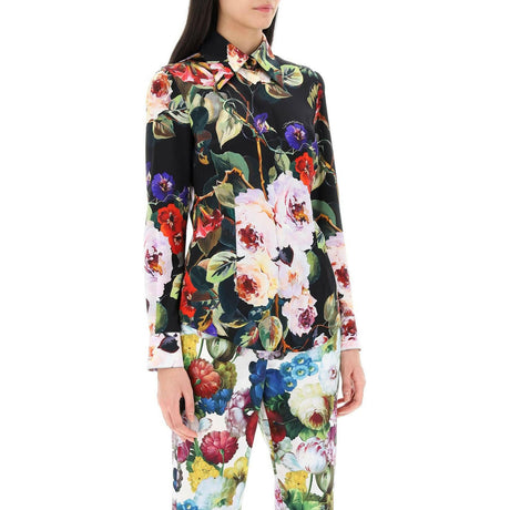 Rose Garden Shirt In Satin DOLCE & GABBANA JOHN JULIA.