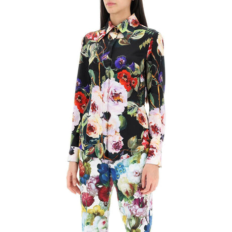 Rose Garden Shirt In Satin DOLCE & GABBANA JOHN JULIA.