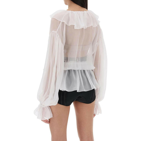 Silk Chiffon Blouse With Ruffles. DOLCE & GABBANA JOHN JULIA.