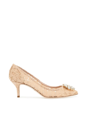 Bellucci Lace Pearl Pumps-Dolce & Gabbana-JOHN JULIA