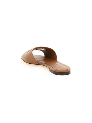 Bianca DG Logo Leather Slides.