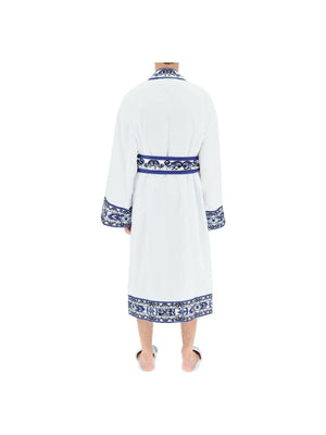 DOLCE&GABBANA-Blu Mediterraneo' Bathrobe-JOHN JULIA