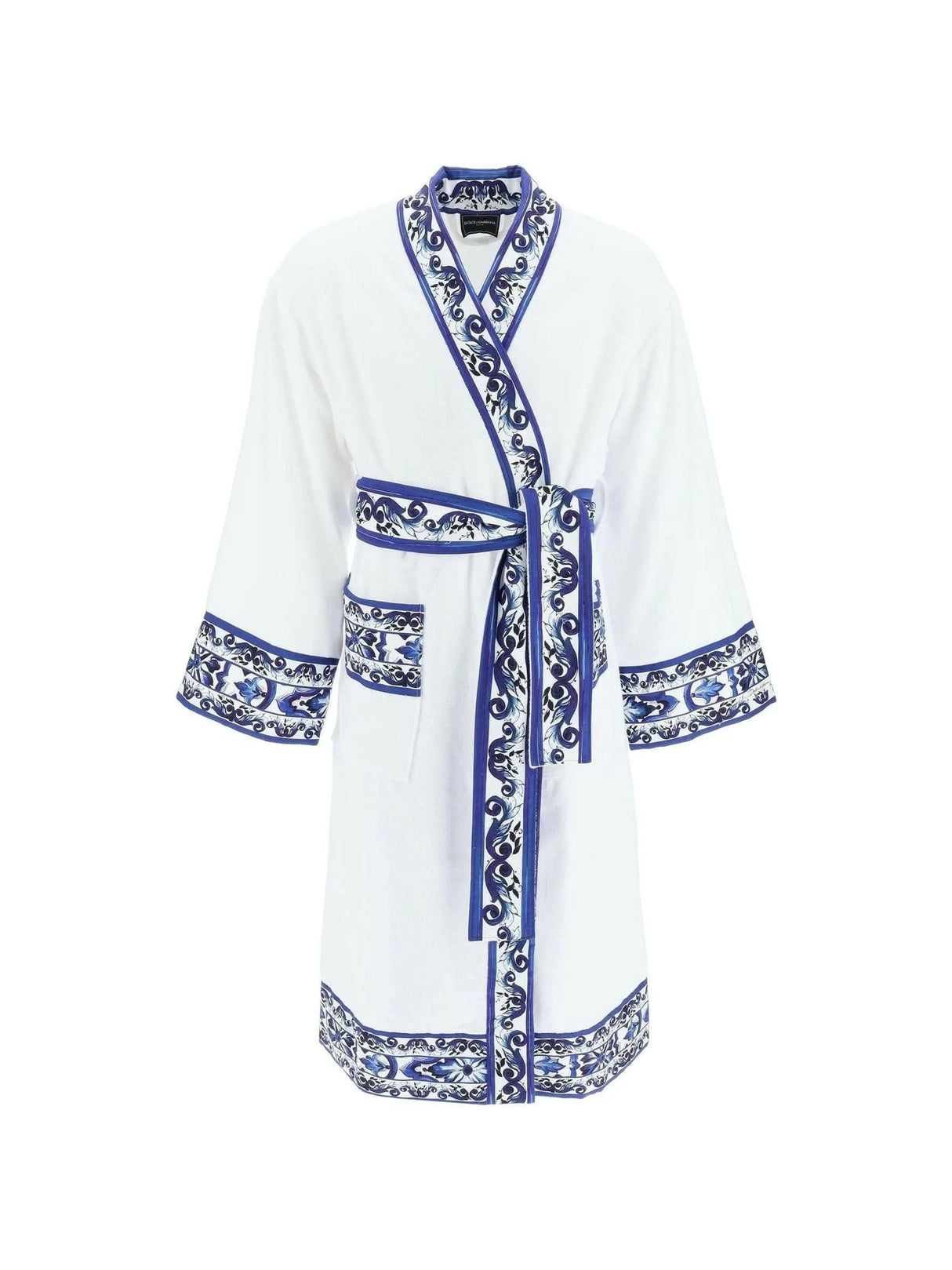 DOLCE&GABBANA-Blu Mediterraneo' Bathrobe-JOHN JULIA