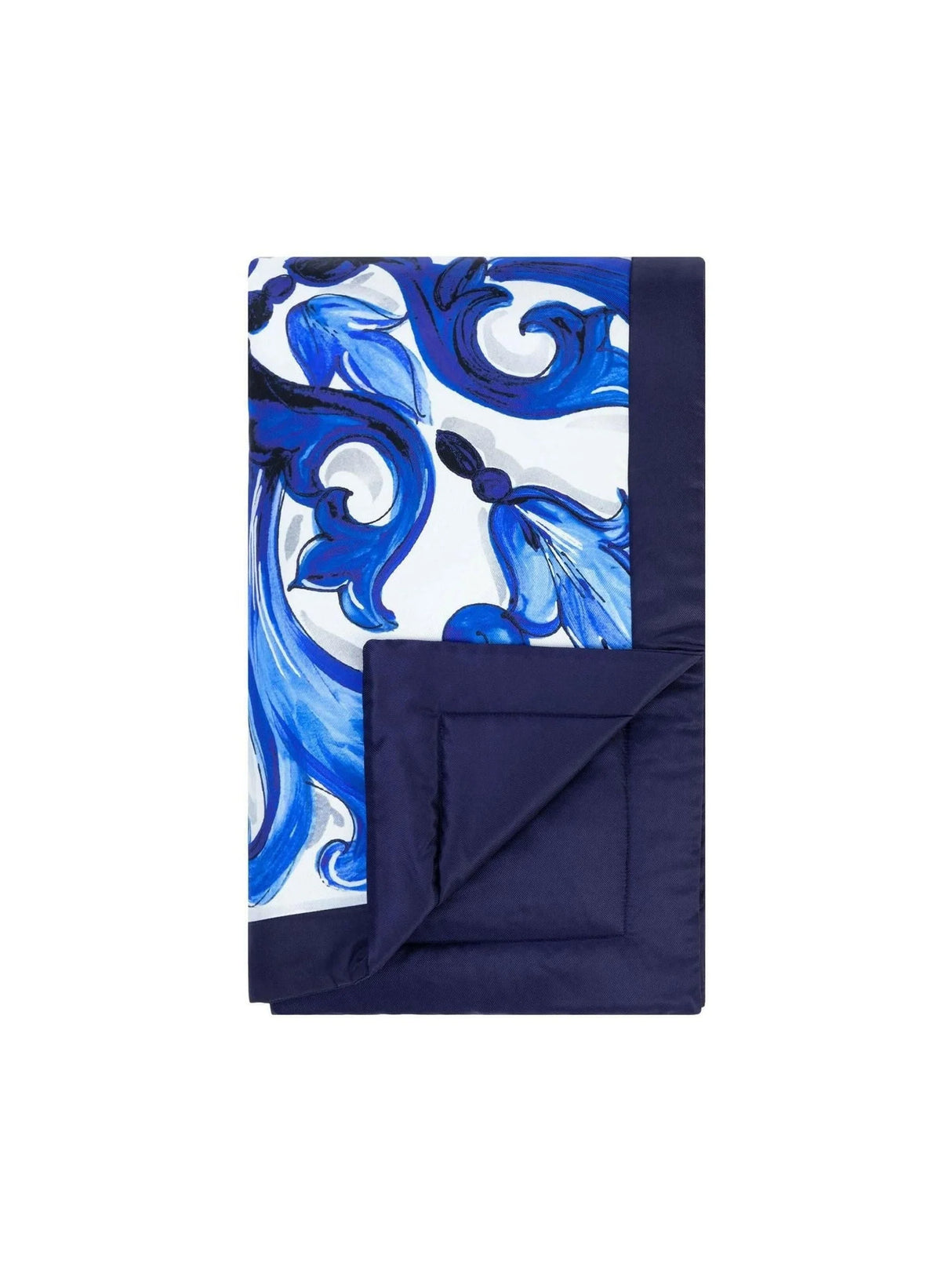 Blu Mediterraneo Silk Quilt Throw Blanket DOLCE & GABBANA JOHN JULIA.