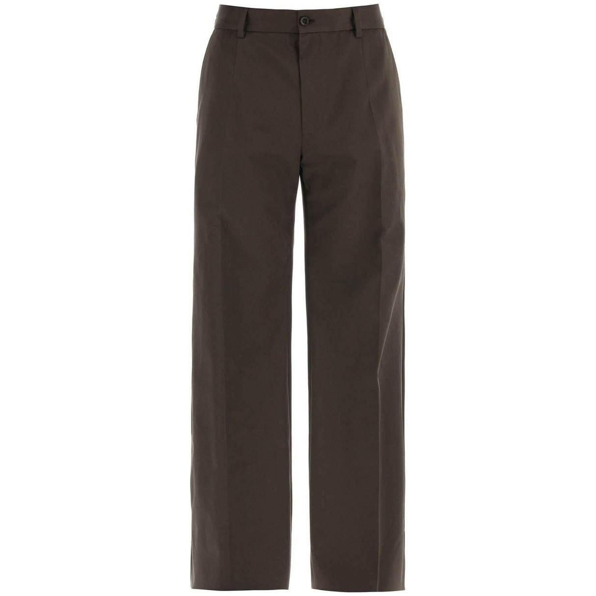 Brown Tailored Cotton Trousers DOLCE & GABBANA JOHN JULIA.