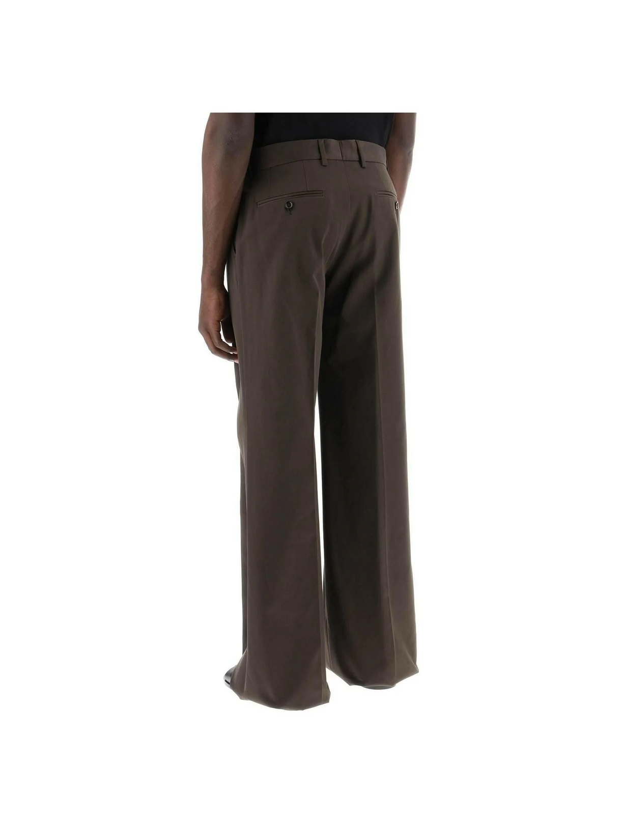 Brown Tailored Cotton Trousers DOLCE & GABBANA JOHN JULIA.