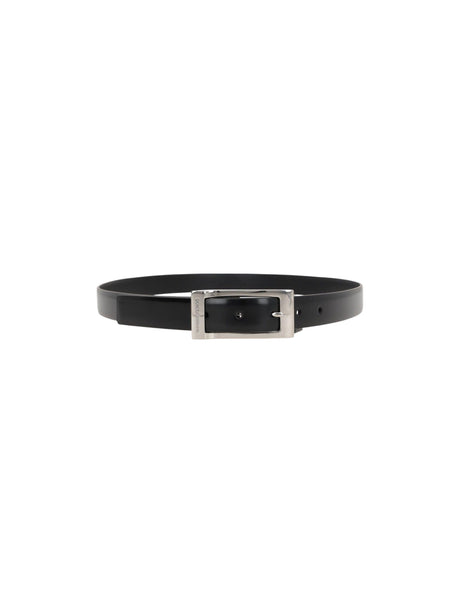 Brushed Leather Belt-DOLCE&GABBANA-JOHN JULIA