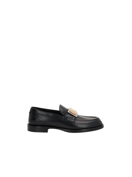 Brushed Leather Loafers-DOLCE&GABBANA-JOHN JULIA