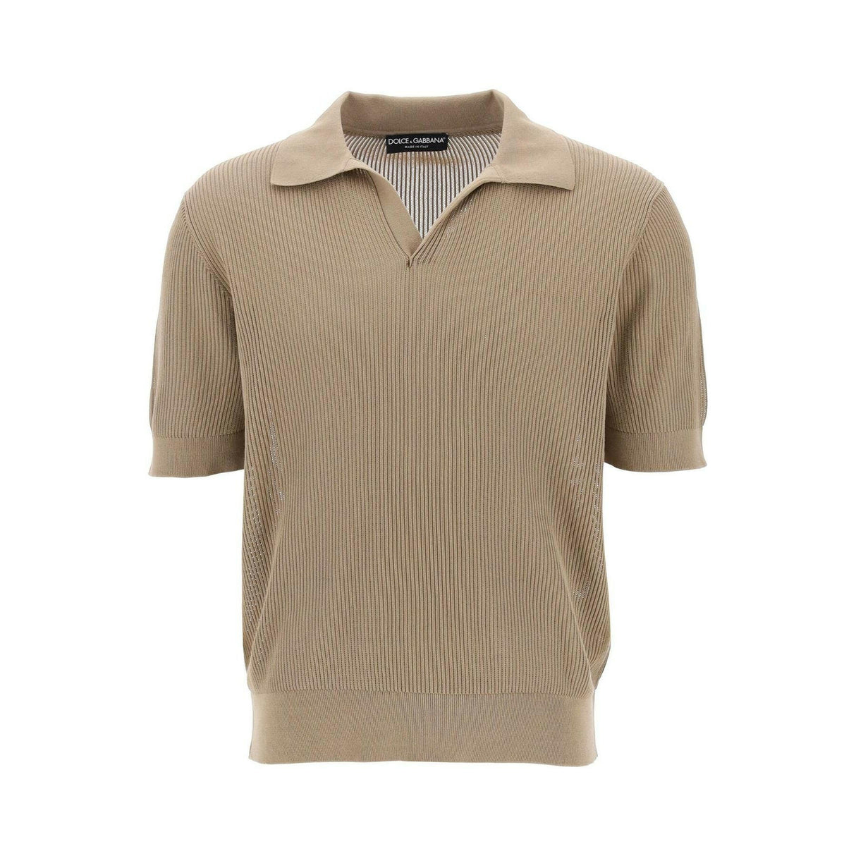 Cotton Openwork Polo Shirt.