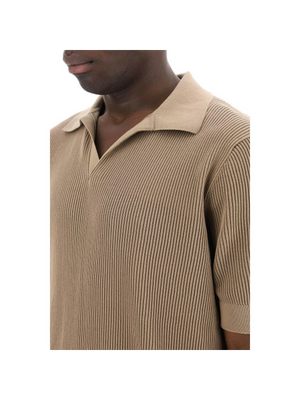 Cotton Openwork Polo Shirt.