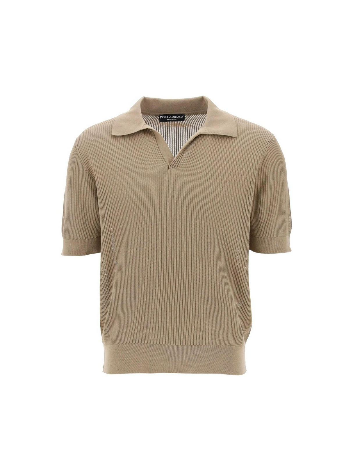 Cotton Openwork Polo Shirt.