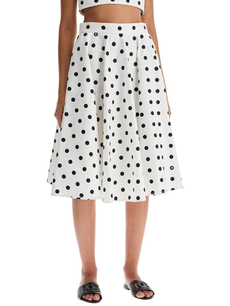 Cotton Polka Dot Flared Skirt