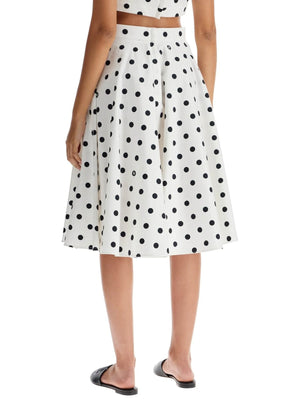 Cotton Polka Dot Flared Skirt