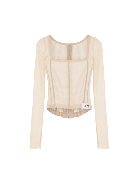 Crepe De Chine Cropped Top-Dolce & Gabbana-JOHN JULIA