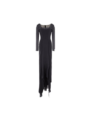 Crepe De Chine Long Dress-DOLCE&GABBANA-JOHN JULIA