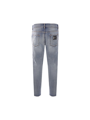 Denim Slim-fit Jeans-DOLCE&GABBANA-JOHN JULIA