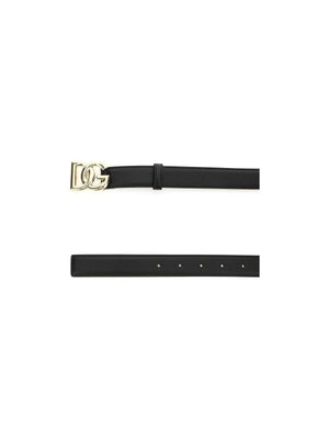 DOLCE&GABBANA-DG Buckle Leather Belt-JOHN JULIA