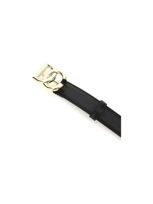 DOLCE&GABBANA-DG Buckle Leather Belt-JOHN JULIA