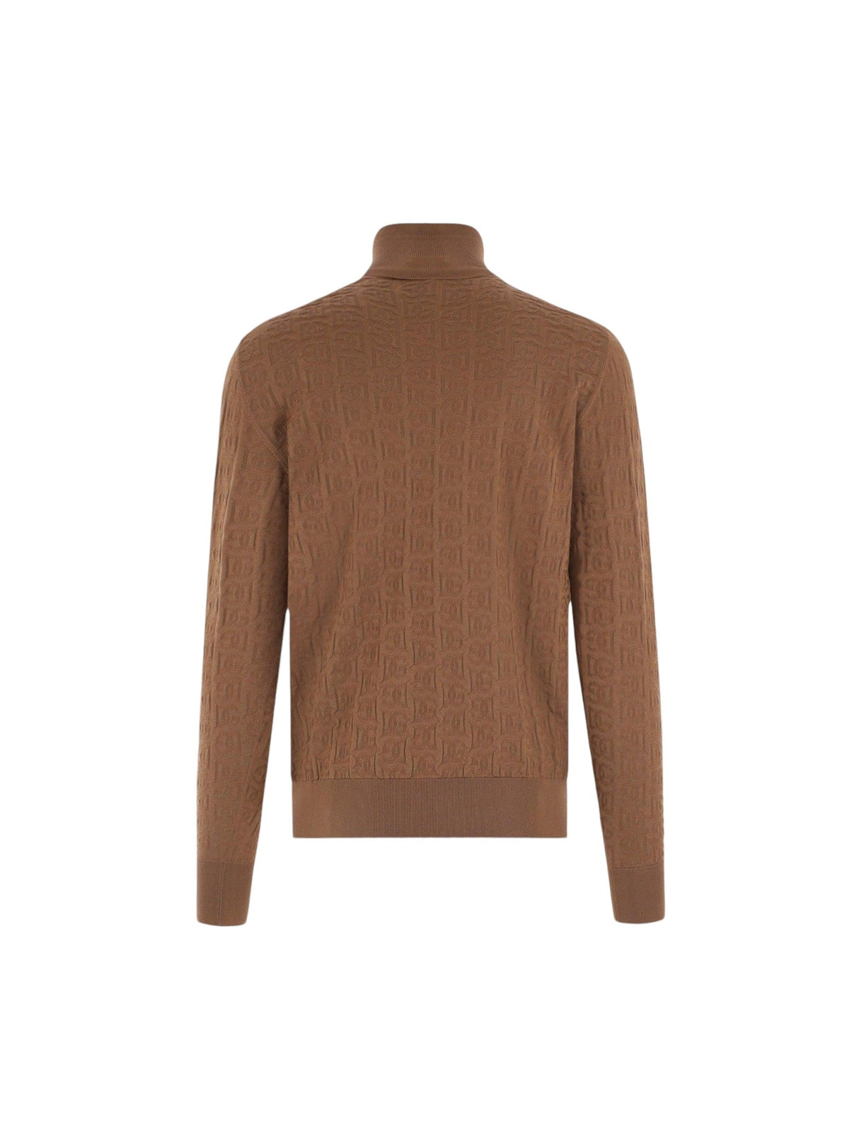 DG Logo Silk Jacquard Turtleneck-DOLCE&GABBANA-JOHN JULIA