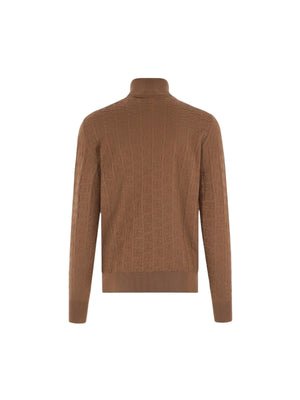 DG Logo Silk Jacquard Turtleneck-DOLCE&GABBANA-JOHN JULIA