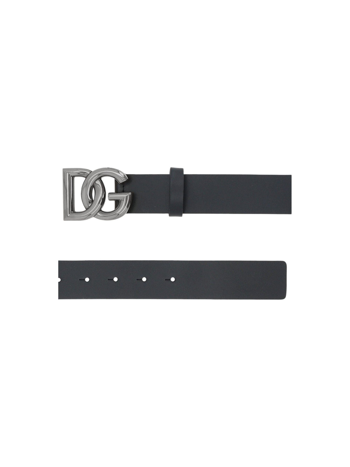 DG Logo Smooth Leather Belt-DOLCE&GABBANA-JOHN JULIA