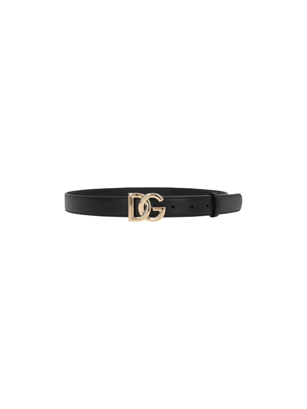 DG Logo Smooth Leather Belt-DOLCE&GABBANA-JOHN JULIA