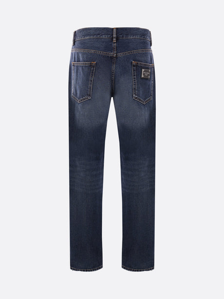 Regular-Fit Logo Plate Jeans-Dolce & Gabbana-JOHN JULIA