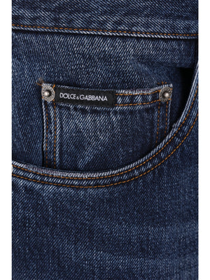 Regular-Fit Logo Plate Jeans-Dolce & Gabbana-JOHN JULIA