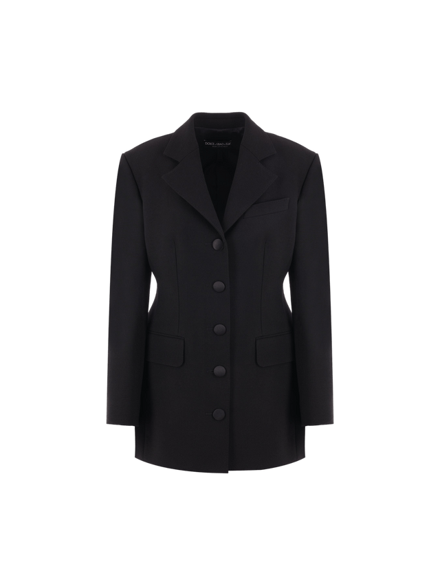 Dolce Single-breasted Cady Long Jacket-DOLCE&GABBANA-JOHN JULIA