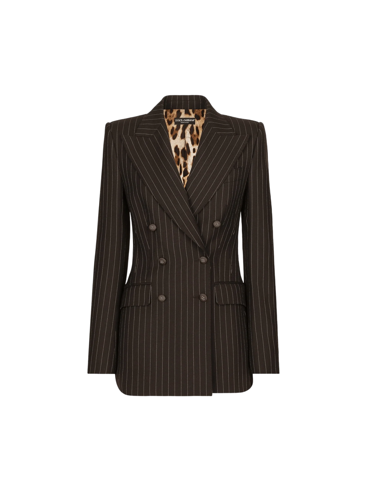 Double-Breasted Pinstriped Wool Blazer-Dolce & Gabbana-JOHN JULIA