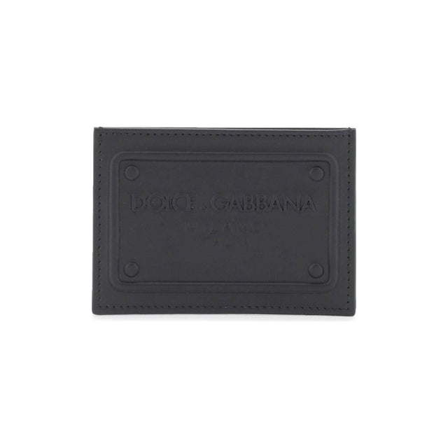 Embossed Logo Leather Cardholder DOLCE & GABBANA JOHN JULIA.