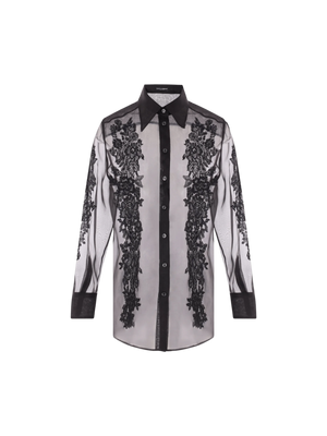 Embroidered Organza Shirt-Dolce & Gabbana-JOHN JULIA