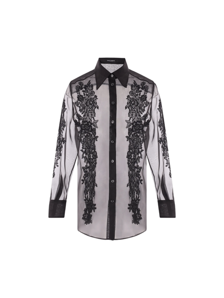 Embroidered Organza Shirt-Dolce & Gabbana-JOHN JULIA