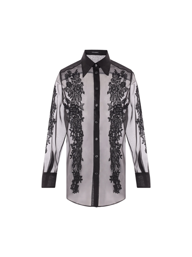 Embroidered Organza Shirt-Dolce & Gabbana-JOHN JULIA