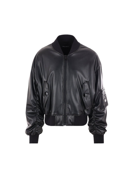 Faux-leather Bomber Jacket-DOLCE&GABBANA-JOHN JULIA