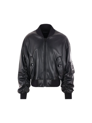 Faux-leather Bomber Jacket-DOLCE&GABBANA-JOHN JULIA