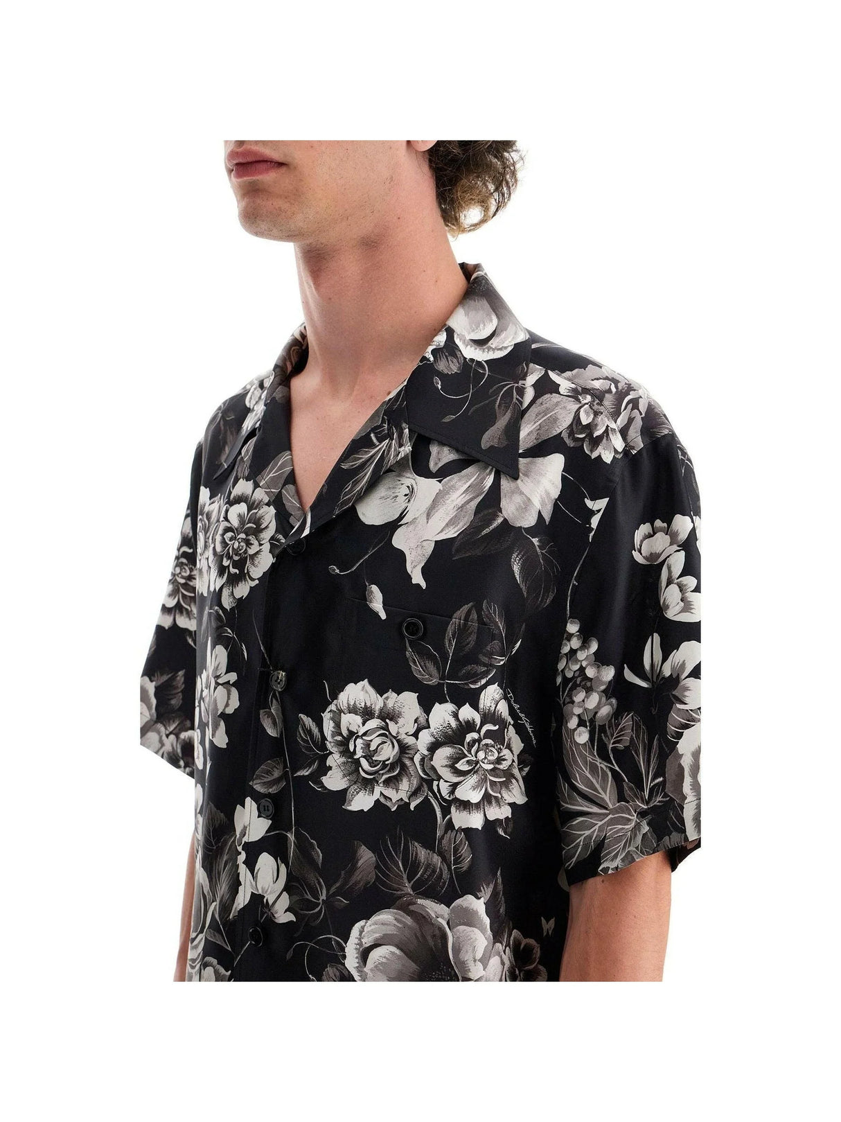 Floral-Print Silk Hawaiian Shirt.