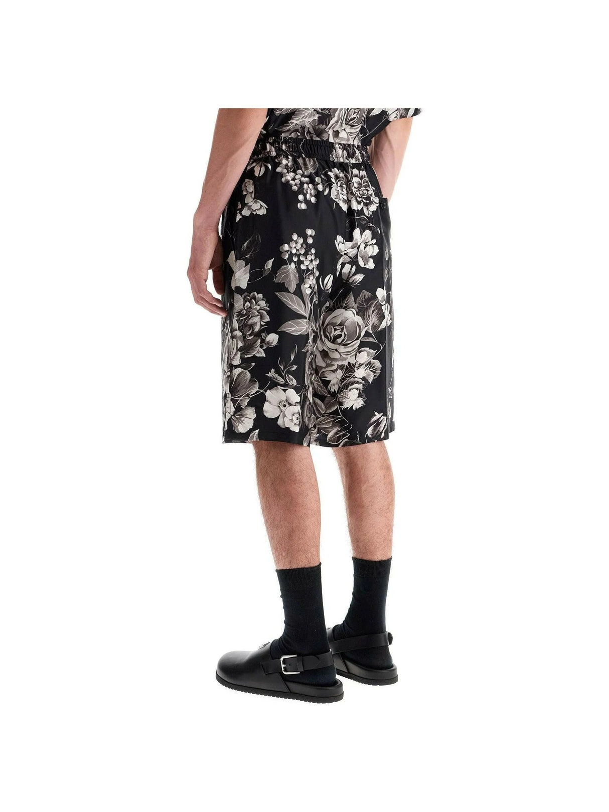 DOLCE&GABBANA-Floral-Print Silk Vanity Shorts-JOHN JULIA