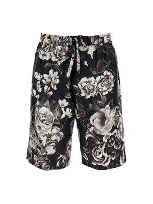 DOLCE&GABBANA-Floral-Print Silk Vanity Shorts-JOHN JULIA