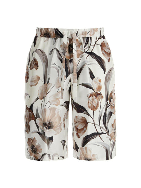 Floral Silk Twill Shorts.