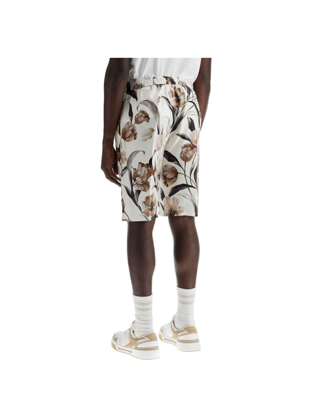 Floral Silk Twill Shorts.