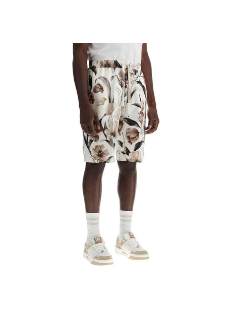 Floral Silk Twill Shorts.