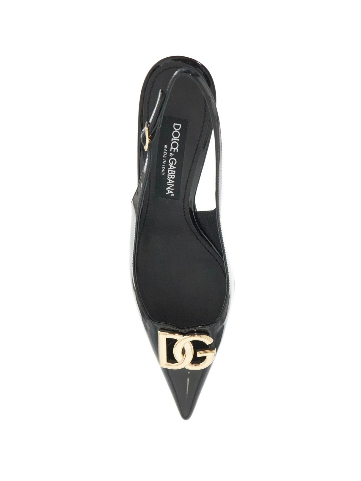 Glossy Leather Slingback Pumps-Dolce & Gabbana-JOHN JULIA