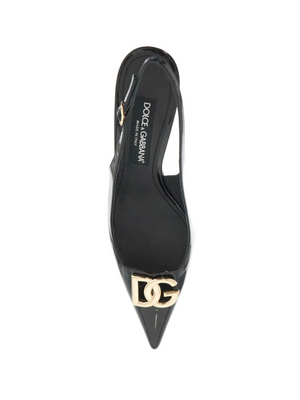 Glossy Leather Slingback Pumps-Dolce & Gabbana-JOHN JULIA