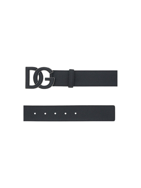 Grainy Leather Belt-DOLCE&GABBANA-JOHN JULIA