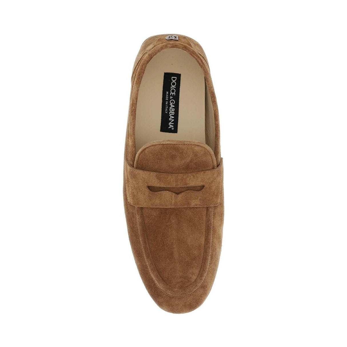 Hazelnut Brown Calf Suede Loafers DOLCE & GABBANA JOHN JULIA.